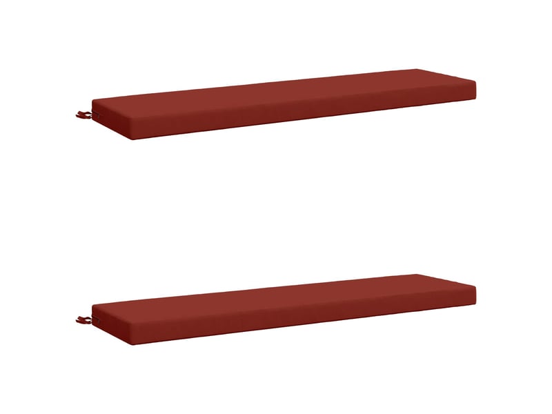 Lot de 2 coussins de banc, coussins d'assise soest 100 % polyester rouge cf57410 - Conforama A