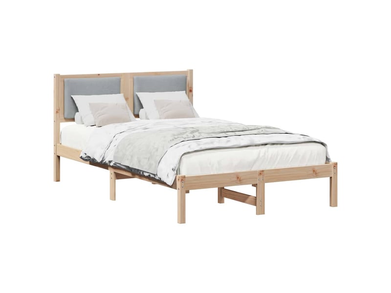  Lit double- lit adulte -  cadre de lit gris clair 120 x 190 cm pin massif  - Conforama B