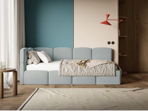 Lit 2 places 170x190 cm SELSEY Cloudy coloris gris