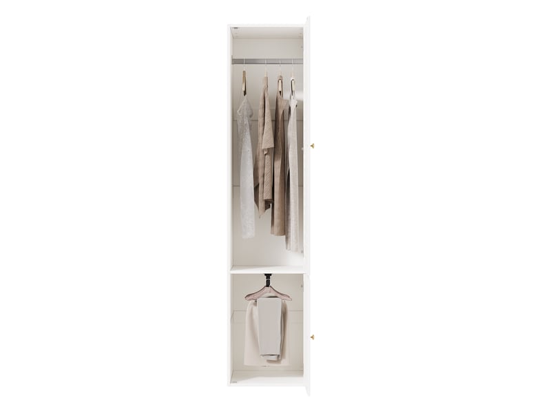  Armoire,45x50x200 cm,1 porte avec penderie,panneau de particules,blanc  - Conforama A
