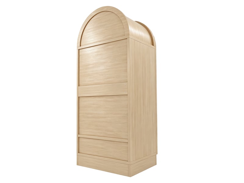  Armoire bois 70x55x170 cm à 2 portes effet rotin, avec tiroirs et étagères  - Conforama D