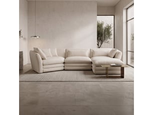 Canapé d'angle modulable et réversible en tissu beige
