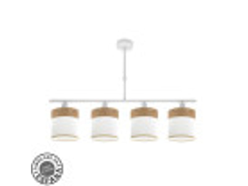  Lampe de plafond fabrilamp cloe blancbois clair 4 x e14 hauteur réglable 44-61 cm 75x14 cm 175454085 - Conforama B