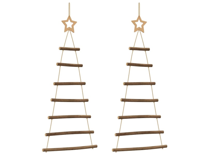  Sapins de noël suspendus avec étoiles supérieures 2 pièces 42x90 cm branche naturelle  - Conforama A