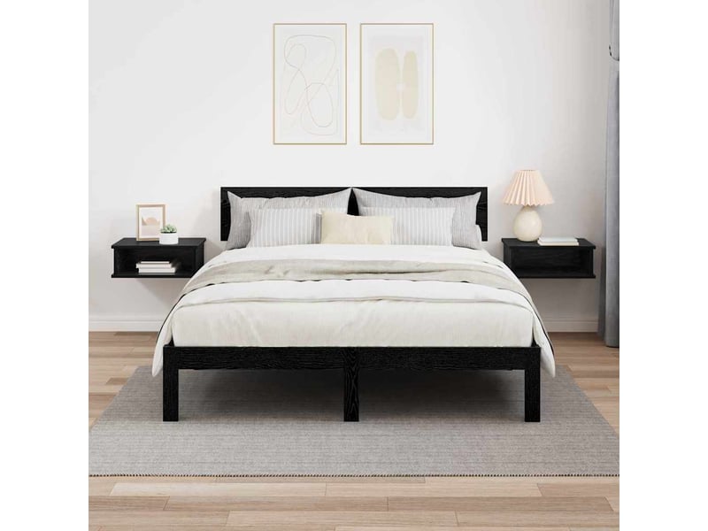  Table de chevet - cabinet de chevet - table de nuit 2 pc chêne noir 40 x 31 x 15 cm  - Conforama C