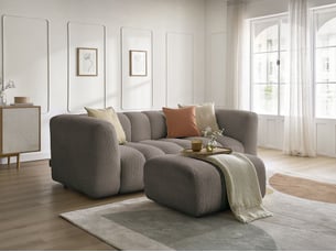 Canapé droit fixe BOBOCHIC TALIA 3 places Tissu marron