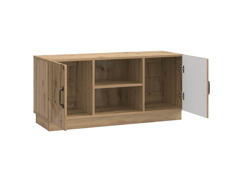  Meuble tv - banc tv - meuble de rangement 102 x 34,5 x 47 cm chêne artisanal bois d'ingénierie  - Conforama E
