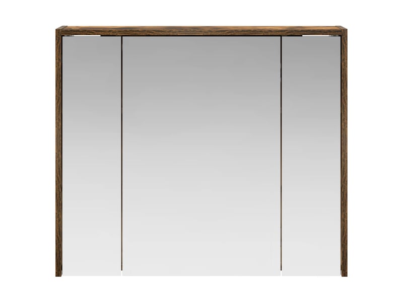  Armoire miroir salle de bain, meuble de rangement chêne fumé 73.5x16x62.5 cm shl1355  - Conforama E