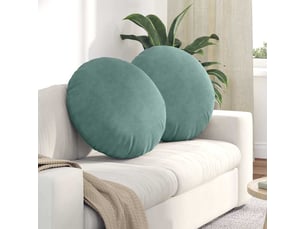 Lot de 2 coussins de siège, coussins décoratifs velours vert mer ø60 x 21 cm cf59923