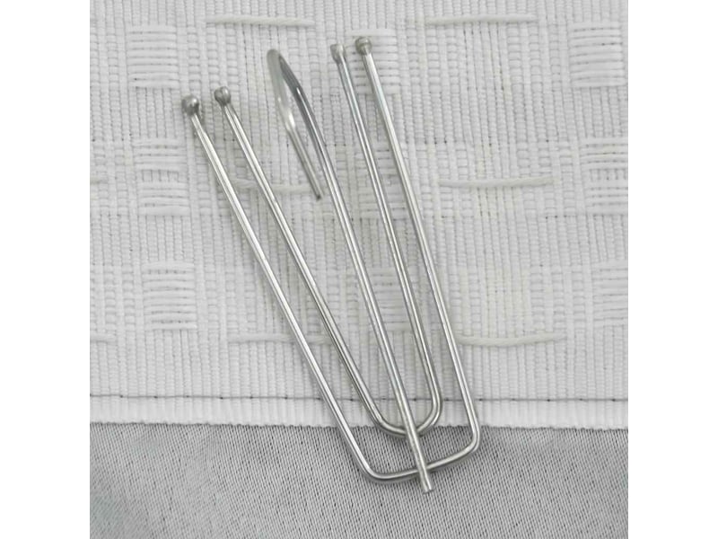  Lot de 2 rideaux occultants, rideaux black-out aspect lin avec crochets gris 140x225cm cf44513  - Conforama D