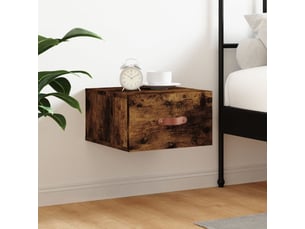Table de chevet chanmbre, table d'appoint murale chêne fumé 35x35x20 cm shl9950