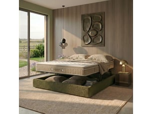 Ensemble matelas et sommier 160x200 cm Ressorts + mémoire de forme <strong>Sampur</strong> <strong>PREMIUM</strong> soutien Medium épaisseur 33 cm
