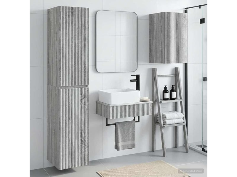 Ensemble de mobilier de salle de bain 3 pc sonoma gris cf64423 - Conforama B