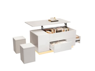 Table basse rectangulaire coloris blanc   - 50 cmx100 cm