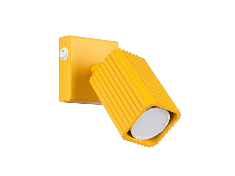  Applique rayo jaune avec interrupteur aluminium moderne 16x8x16cm SL.3259 - Conforama A