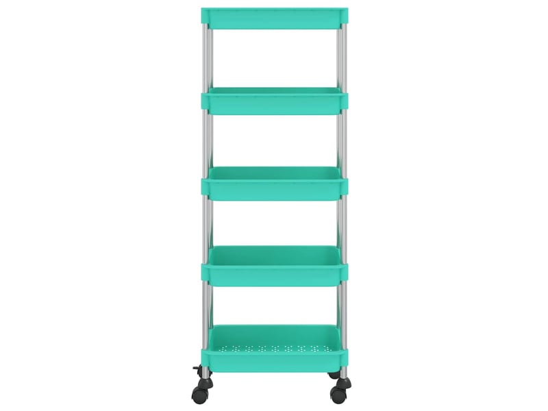  Desserte de cuisine, chariot de rangement 5 niveaux turquoise 42x29x128 cm fer et abs  - Conforama C