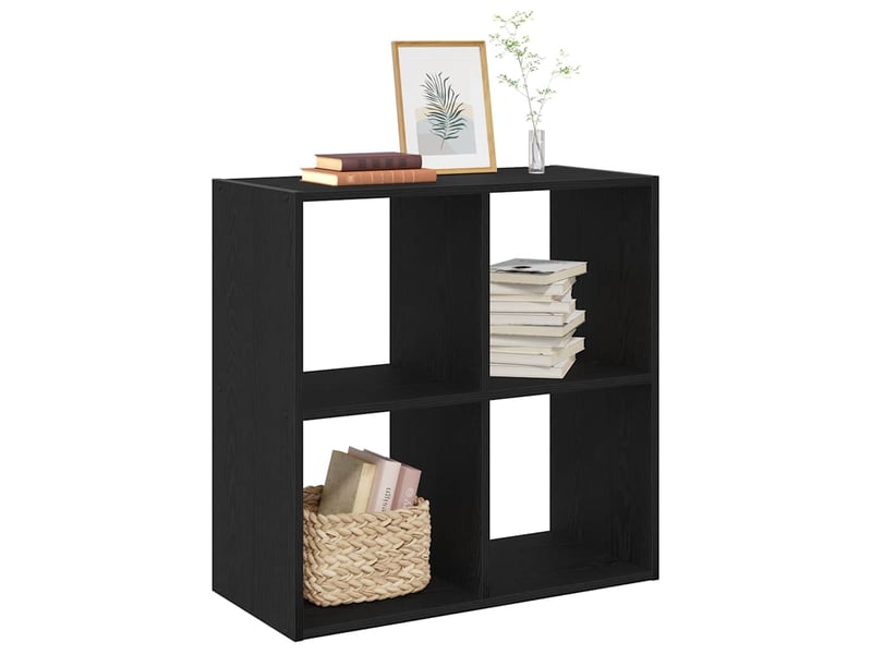  Bibliothèque, meuble de rangement salon chêne noir 68.5 x 32 x 68.5 cm  - Conforama C