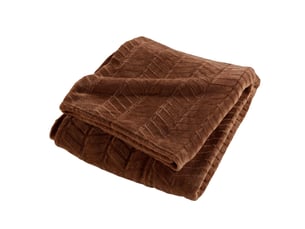 Plaid flanelle en relief arya 180x220cm choco
