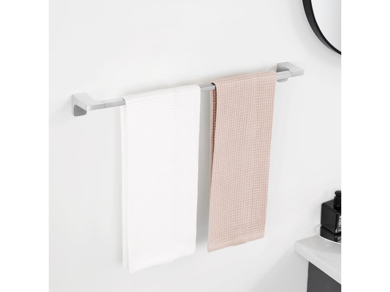 Porte-serviettes multifonctionnel 59cm peut accrocher 2 serviettes, porte-serviettes en acier inoxydable 304, brossé - Conforama B