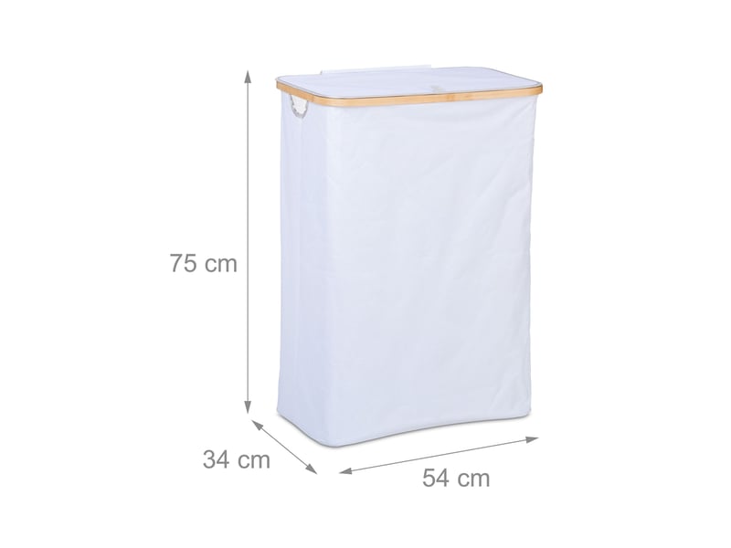  Panier à linge moderne avec couvercle 105 litres pratique rangement salle de bain chambre en tissu blanc 13_0013940  - Conforama A