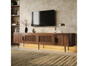 Meuble tv coloris bois foncé 180 cm   