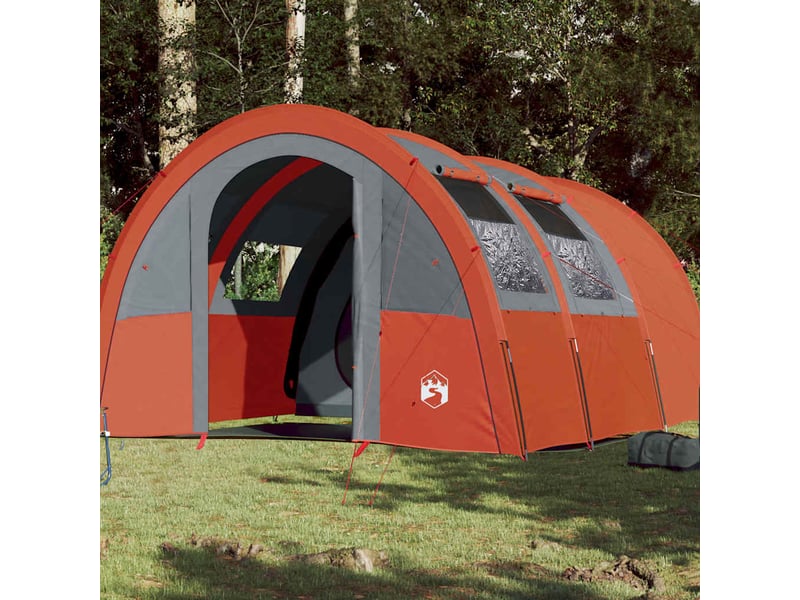  Tente de camping, tente tunnel 4 personnes gris et orange imperméable shl24094  - Conforama B