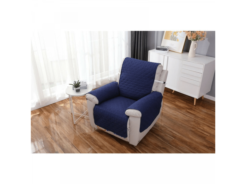  Housse fauteuil relax 1 place, housse de canapé protecteur inclinable imperméable pour chambre bleu marine 55 x 200 cm  - Conforama C