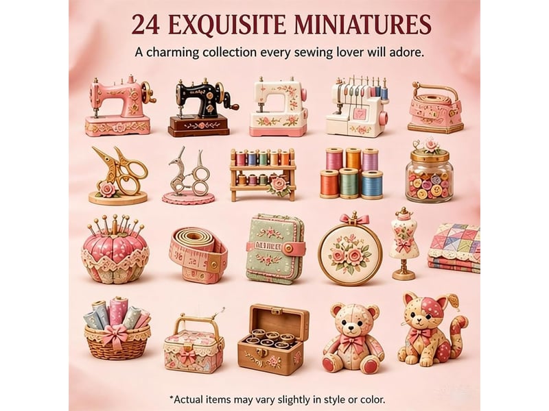  Calendrier de l'avent 24 jours – couture créative 2d, coffret cadeau pour passionnés de couture  - Conforama E