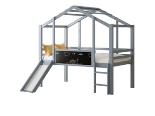 Lit cabane 90x200 cm <strong></strong> <strong></strong> coloris gris