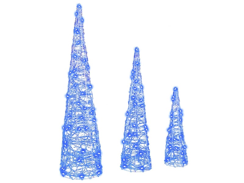  Sapin de noël - arbre de noël 3 pcs 90 led bleu 20 x 20 x 80 cm acrylique  - Conforama A