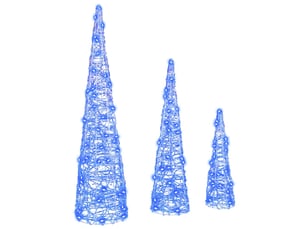 Sapin de noël - arbre de noël 3 pcs 90 led bleu 20 x 20 x 80 cm acrylique