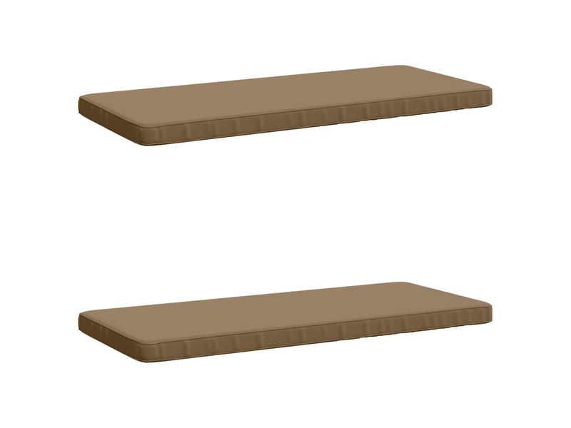 Lot de 2 coussins de banc, coussins d'assise vught 100 % polyester taupe cf58137 - Conforama A