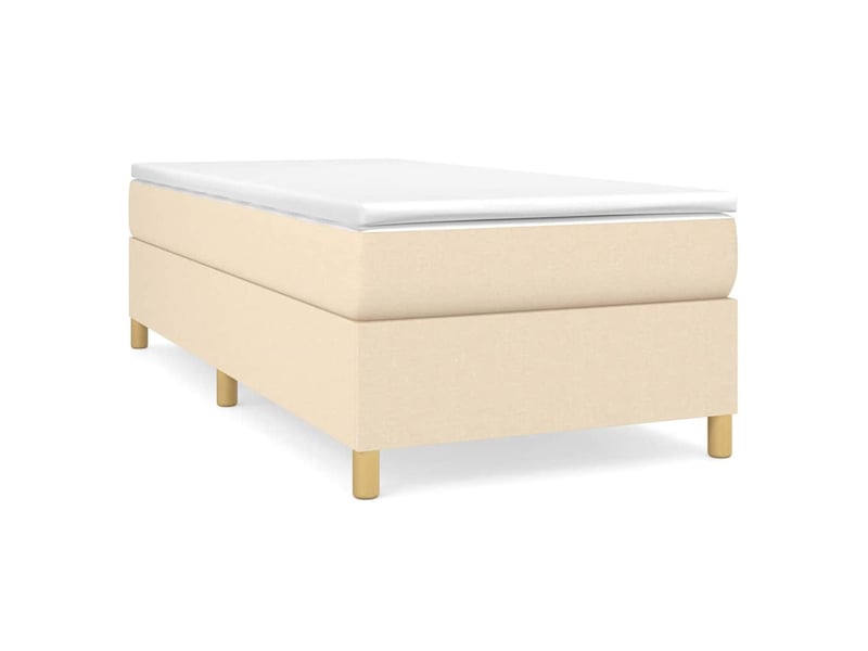  Lit simple- lit adulte -  cadre de lit à lattes crème 100x200 cm tissu  - Conforama A