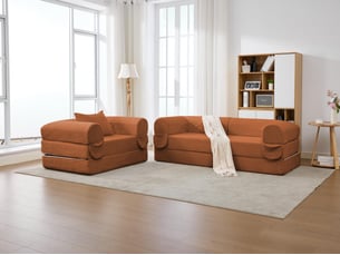 Ensemble de canapé convertible et modulable kaleido velours côtelé | mousse haute densité | pour salon et studio