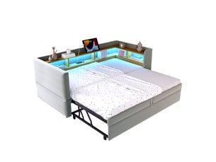 Lit extensible 90x190 cm VIVRYN coloris gris