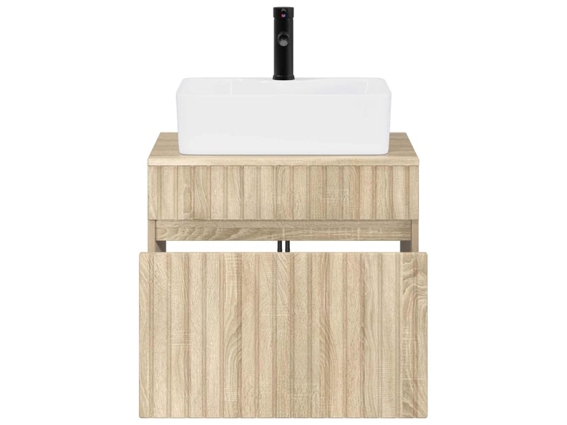 Ensemble de mobilier de salle de bain chêne sonoma cf64659 - Conforama C
