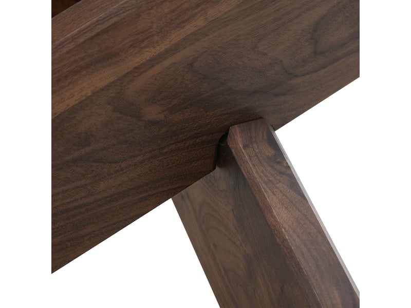  Table basse ronde en verre et mdf à piètement croisé pour salon, diamètre 79 cm, h. 45 cm, transparente noyer  - Conforama C