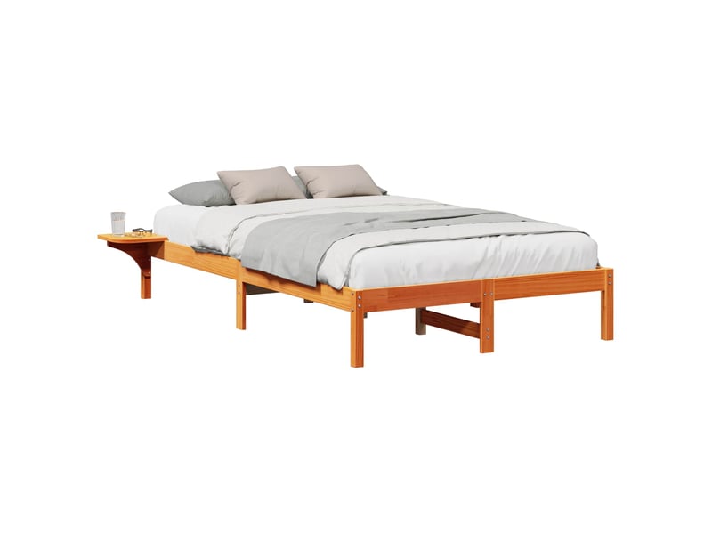  Lit double- lit adulte -  cadre de lit brun  135 x 190 cm pin massif  - Conforama A