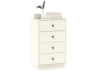 Commode moderne à 4 tiroirs, meuble de rangement pour chambre, salon ou couloir, 47 x 29 x 75 cm, couleur crème