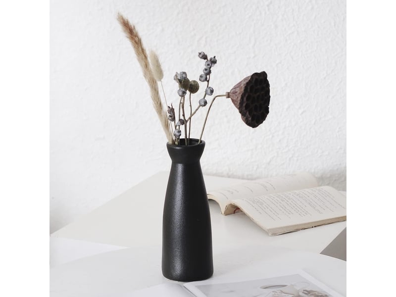  Ceramic vase set - 3 small vase for decoration for wedding table party living office bedroom (noir)  - Conforama C