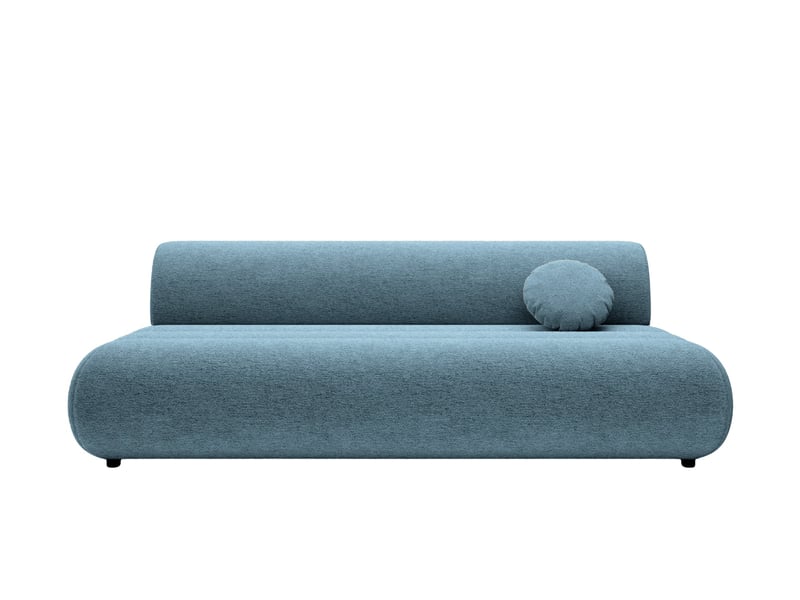  Bordilla - canapé droit convertible tissu chenille 3 places bleu  - Conforama A