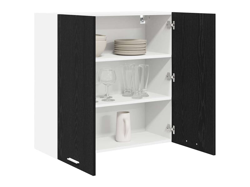 Meuble de rangement, armoire suspendue chêne noir 80x31x80cm bois d'ingénierie shl9223 - Conforama C