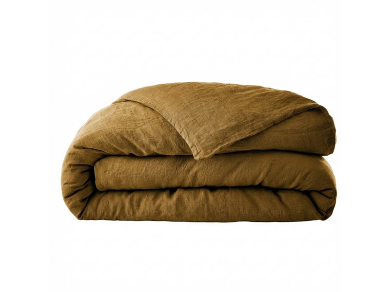  Housse de couette 200x200 cm lin rosalie caramel PD24953 - Conforama A