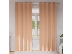 Lot de 2 rideaux occultants, rideaux black-out avec anneaux marron clair 260 x 140 cm cf44694