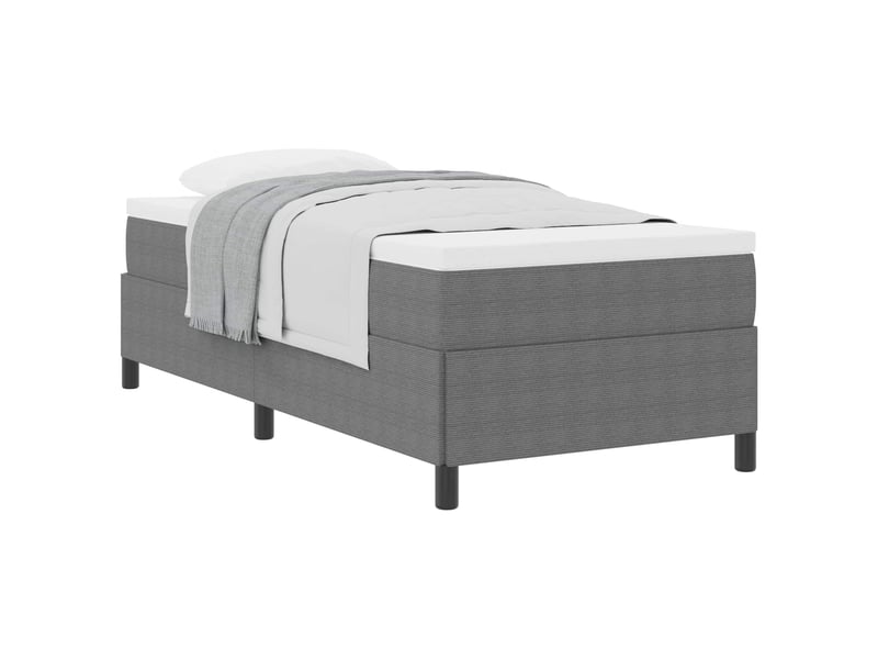 Lit simple- lit adulte - lit à lattes gris clair 90 x 200 cm tissu en velours côtelé - Conforama A