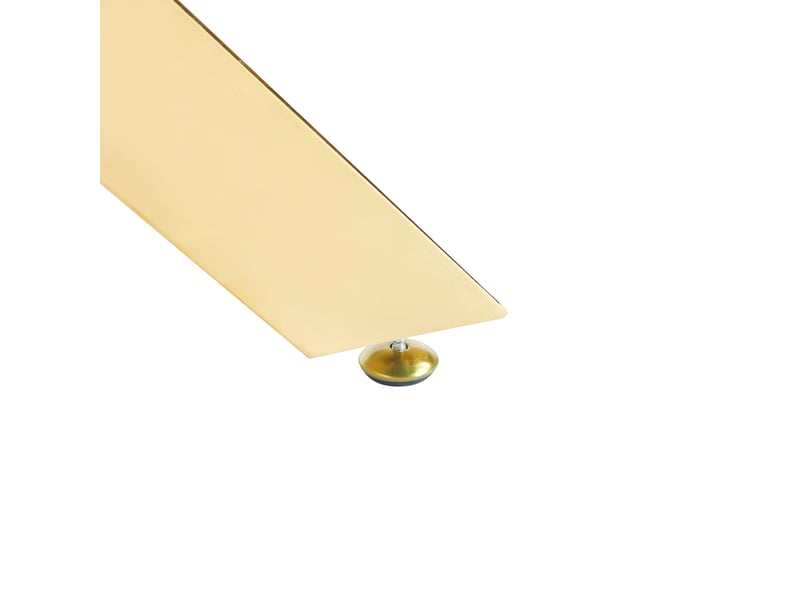  Lot de 5 ensemble table et 4 chaises de salle à manger en velours beige clair et métal doré, style glamour  - Conforama D
