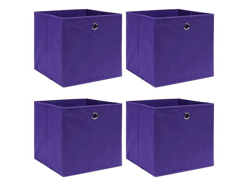  Boîtes de rangement 4 pcs tissu intissé 28x28x28 cm violet  - Conforama B