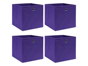 Boîtes de rangement 4 pcs tissu intissé 28x28x28 cm violet