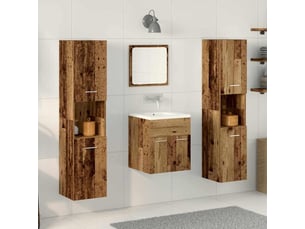 Ensemble de mobilier de salle de bain 4 pc bois ancien cf64491