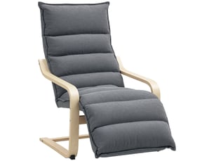 Fauteuil salon, fauteuil d'appoint rembourré en velours, repose-pieds réglable, structure acier, 67x93x105cm, gris foncé